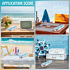Mediterranean-style Wood Sailboat Miniature Model Decorations DJEW-WH20816-008B-4