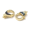 Brass Micro Pave Clear Cubic Zirconia Lobster Claw Clasps KK-K385-009G-3