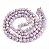 Electroplate Opaque Glass Beads Strands EGLA-T019-05R-2