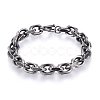 Retro 304 Stainless Steel Cable Chain Bracelets BJEW-L631-27AS-1