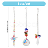 3Pcs Glass Dragonfly Hanging Suncatchers HJEW-FH00221-2