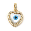 Brass Micro Pave Cubic Zirconia Pendants KK-C009-02F-1
