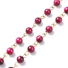 3.28 Feet Handmade Natural Tiger Eye Dyed & Heated Beaded Chains X1-AJEW-JB01092-04-4