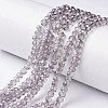 Electroplate Transparent Glass Beads Strands EGLA-A034-T6mm-F12-1