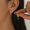 Brass Teardrop Dangle Stud Earrings LS-SW0277-2