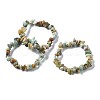 Unisex Chip Natural Flower Amazonite Beaded Stretch Bracelets BJEW-S143-26-4