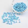 6/0 Opaque Colors Lustered Round Glass Seed Beads X-SEED-A012-4mm-123-1