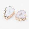 Electroplate Natural Druzy Geode Quartz Crystal Links connectors G-K189-04D-1