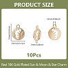 10Pcs Brass Pendants FIND-DC0006-34-2