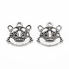 Tibetan Style Alloy Pendant Enamel Settings TIBEP-N010-018AS-RS-1