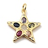 Brass Micro Pave Cubic Zirconia Pendants KK-E015-28G-2