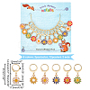 Alloy Enamel Sunflower Charms Locking Stitch Markers HJEW-PH01571-2