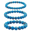 3Pcs 3 Size Synthetic Imperial Jasper Round Beaded Stretch Bracelets Set BJEW-SW00064-30-2