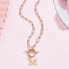 304 Stainless Steel Letter Pendant Necklaces NJEW-LP0001-52M-G-3