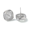 Rhodium Plated 925 Sterling Silver Stud Earring Findings STER-M115-18P-2