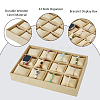 12 Slots Wooden Covered with Linen Bracelet & Bangle & Watch Display Trays BDIS-WH0008-12-5