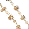 304 Stainless Steel & Natural Freshwater Shell Beaded Link Chains AJEW-JB01657-2
