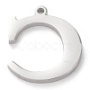 Tarnish Resistant 304 Stainless Steel Letter Pendant Rhinestone Settings STAS-J028-01C-2