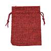Polyester Imitation Burlap Packing Pouches Drawstring Bags X-ABAG-R005-9x12-M-4