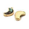 Natural Paua Shell Crescent Moon Connector Charms KK-G538-43G-2