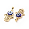 Brass Micro Pave Cubic Zirconia Pendants ZIRC-F136-02G-04-3