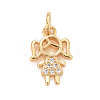 Eco-Friendly Brass Micro Pave Cubic Zirconia Pendants KK-M225-15G-1