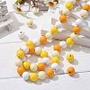 160Pcs 4 Colors Farmhouse Country and Rustic Style Painted Natural Wood Beads WOOD-LS0001-01H-5