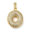 Brass Micro Pave Cubic Zirconia Pendants KK-E061-03G-15-1