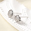Rose 925 Sterling Silver Micro Pave Clear Cubic Zirconia Stud Earrings EJEW-S271-01P-2