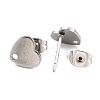 Non-Tarnish Heart Shape 304 Stainless Steel Stud Earring Findings EJEW-O104-13P-3