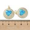 Brass Micro Pave Clear Cubic Zirconia Pendants KK-C045-01B-G-3