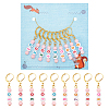 9Pcs 9 Style Number Acrylic Pendant Stitch Markers HJEW-AB00721-1