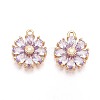 Real 18K Gold Plated Brass Micro Pave Cubic Zirconia Pendants X-KK-S360-043B-NF-1