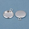 304 Stainless Steel Pendant Cabochon Settings STAS-F191-14S-C-2