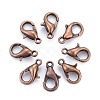 Red Copper Tone Zinc Alloy Lobster Claw Clasps X-E103-NFR-1