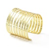 Rack Plating Brass Hollow Out Wide Wire Cuff Bangles for Women BJEW-D032-05G-1