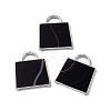 Natural Dyed & Heated Black Agate Pendants G-G977-04P-01-1
