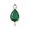 Brass Pave Cubic Zirconia Connector Charms KK-Z120-31P-01-1
