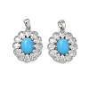 Brass Micro Pave Clear Cubic Zirconia Pendants KK-C172-22P-1