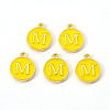 Golden Plated Alloy Enamel Charms X-ENAM-S118-09M-1