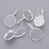 Silver Color Plated Brass Leverback Earring Findings X-KK-C1244-16mm-S-RS-1