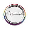 Flat Round Rainbow Strip Iron Brooch X-JEWB-P009-A01-2