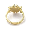 Real 18K Gold Plated Brass Pave Cubic Zirconia Adjustable Rings RJEW-M170-05G-01-3
