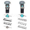 PandaHall Elite 8Pcs 8 Style Half Round & Triangle Synthetic Turquoise Watch Band Charms Set MOBA-PH0001-12-1