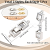 10Pcs 2 Colors Rack Plating Brass Fold Over Clasps KK-SC0006-66-2