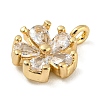 Brass with Clear Cubic Zirconia Charms X-KK-G478-02A-KCG-2