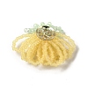 Glass Beads Braided Flower Cabochons GLAA-F120-01B-2