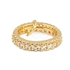 Brass Micro Pave Cubic Zirconia Plain Band Finger Rings for Women RJEW-P160-01A-G-4