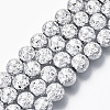 Electroplated Natural Lava Rock Beads Strands G-S352-30C-06-1