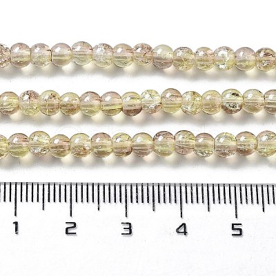 Spray Painted Crackle Glass Beads Strands CCG-Q002-4mm-05-1